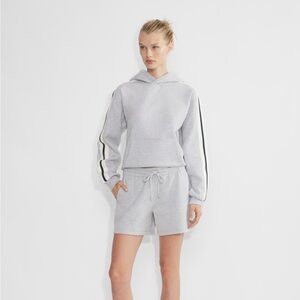 Tna Cozy Fleece Boyfriend Mid-Thigh Sweatshort Heather Chrome Size Small